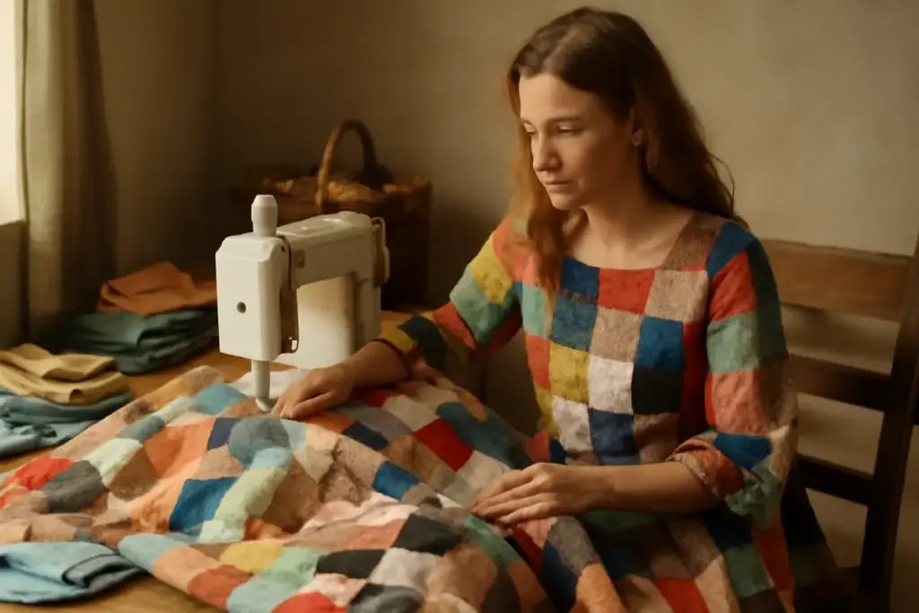 Abiti patchwork fatti in casa: l’approccio creativo che ridona vita ai tessuti dimenticati